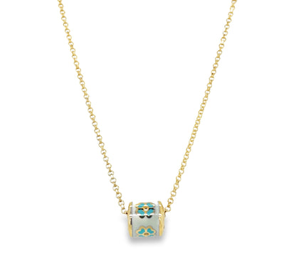 Jai's 14K Yellow Gold Turquoise Floral Necklace