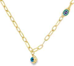 Jai's 14K Yellow Gold Turquoise Charm Necklace