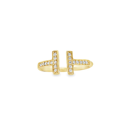 Jai's 14K Yellow Gold Sparkling Open-band Ring
