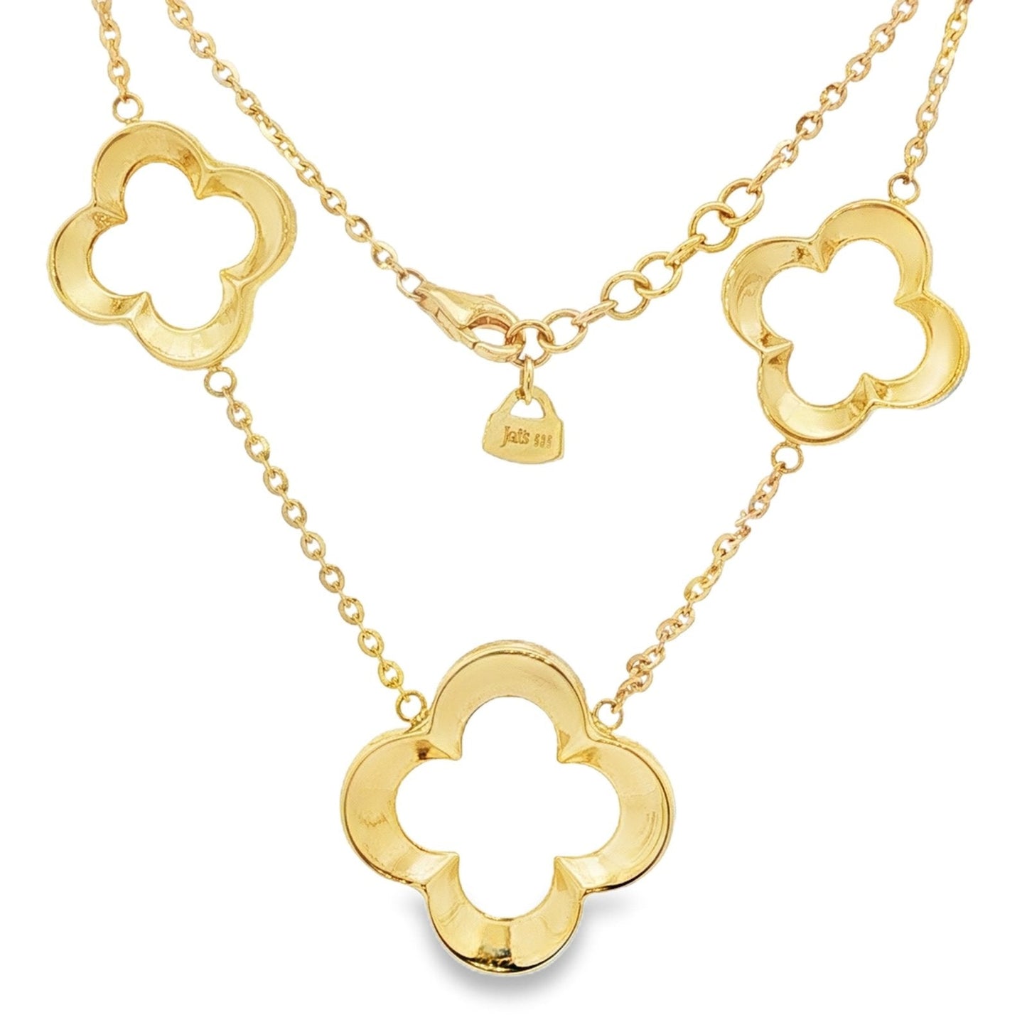 Jai's 14K Yellow Gold Clover Necklace