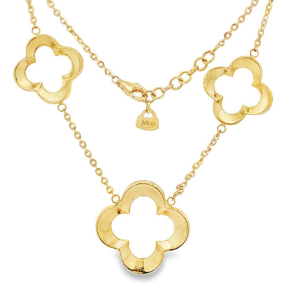 Jai's 14K Yellow Gold Clover Necklace