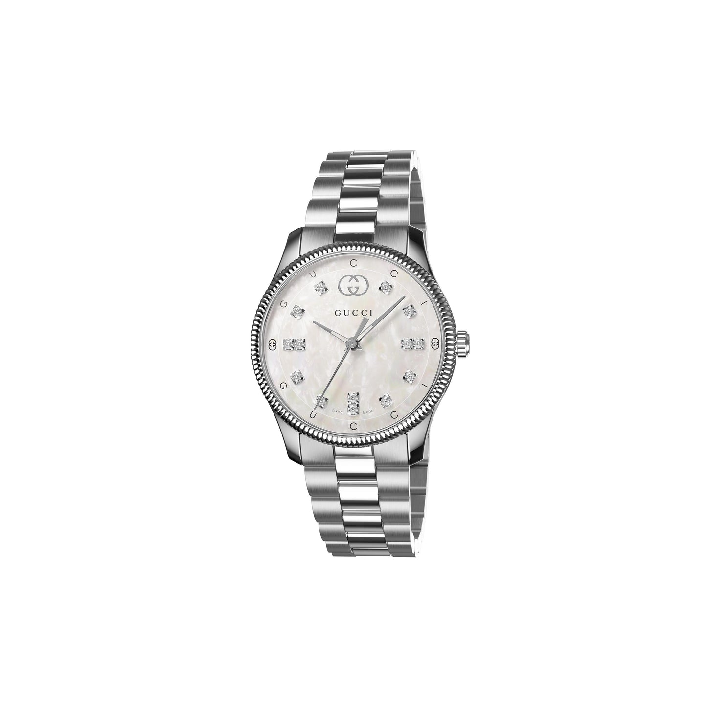 Gucci's G-Timeless with White Dial & Diamonds