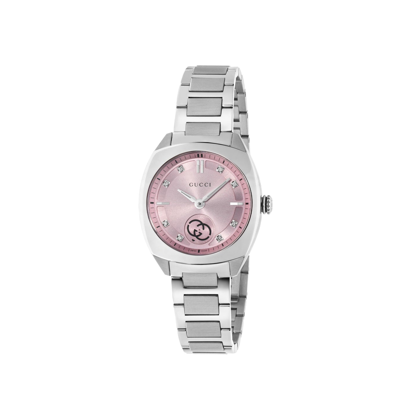 Gucci's Interlocking with Pink Dial & Diamonds