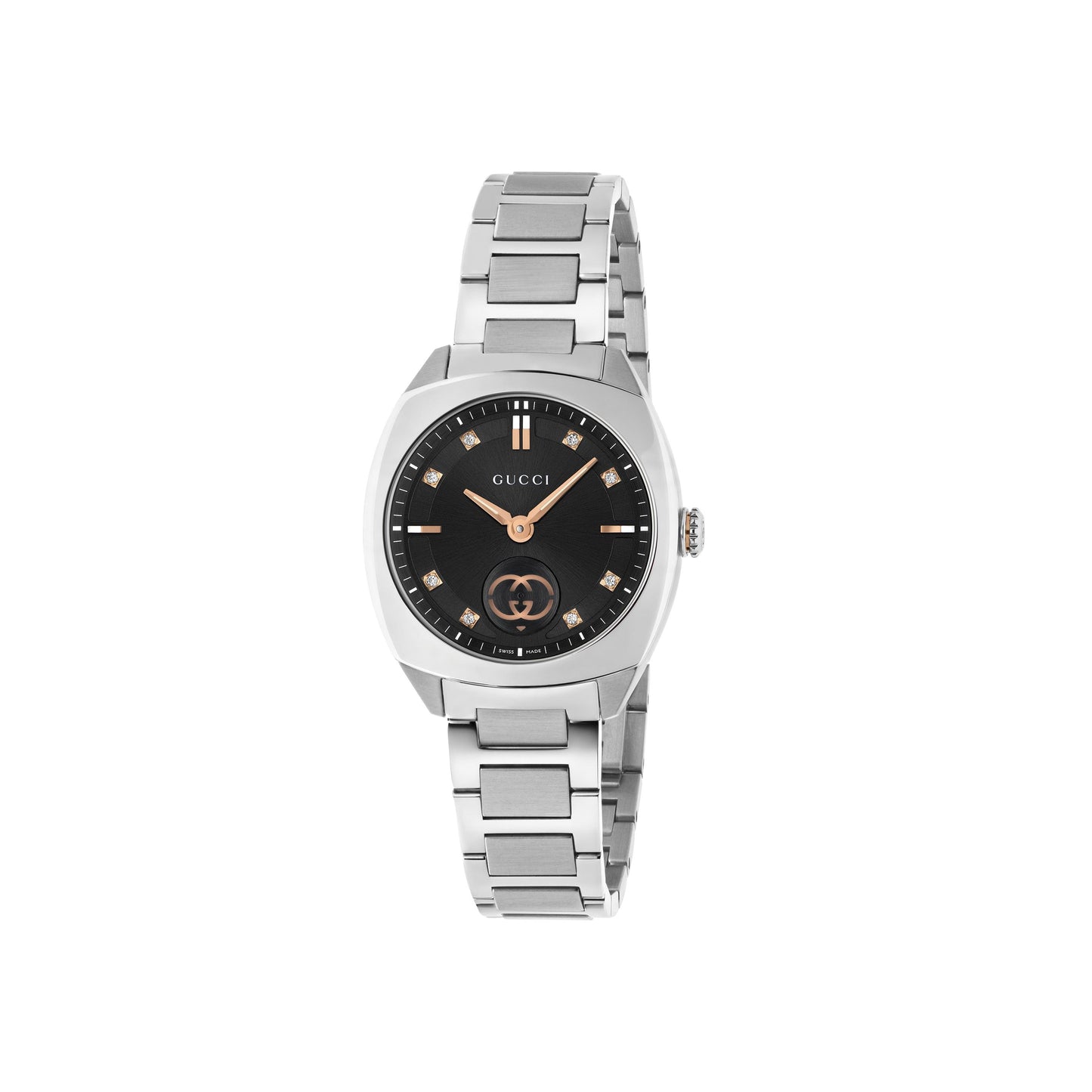 Gucci's Interlocking with Black Dial & Diamonds