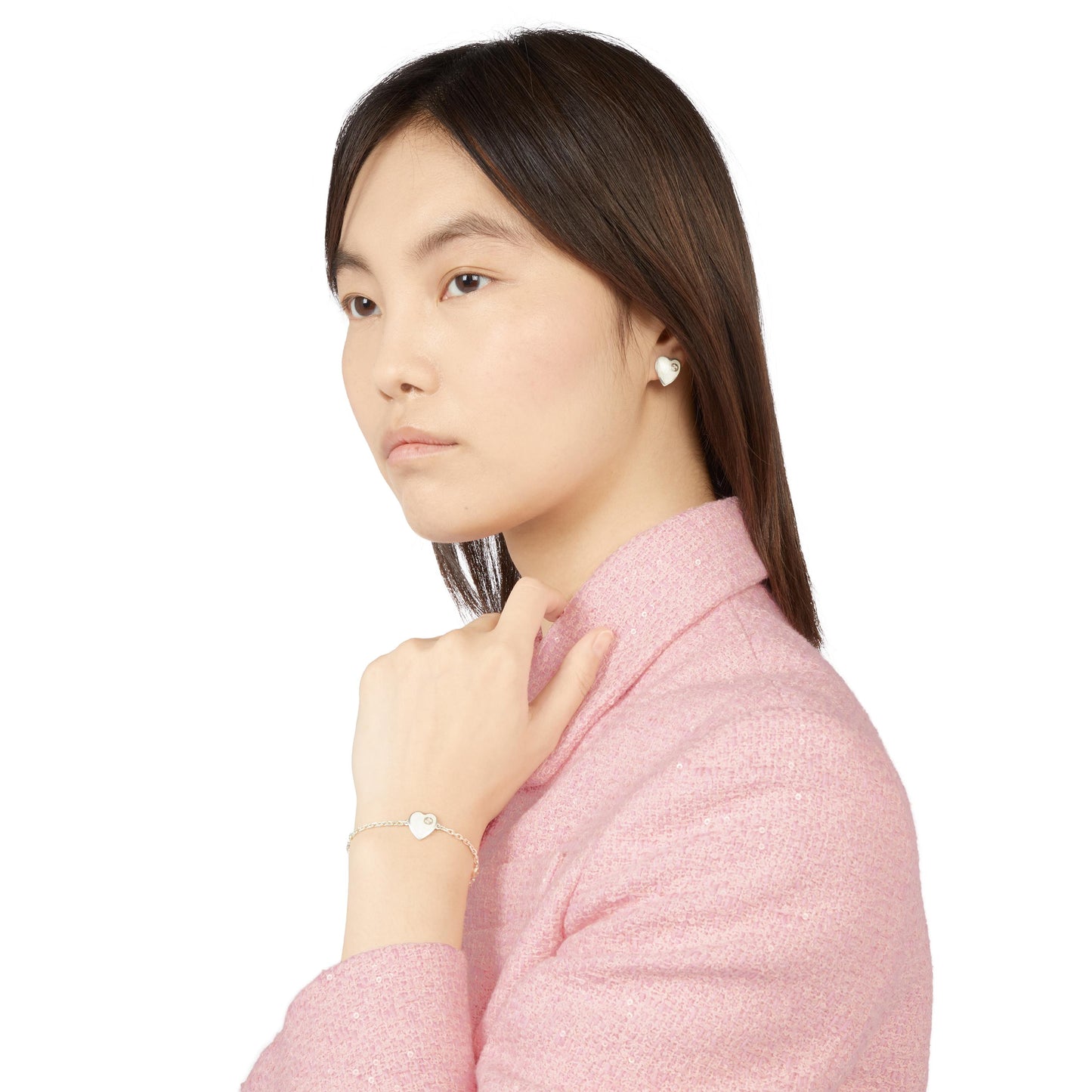 Gucci's Silver Heart Interlocking G Bracelet