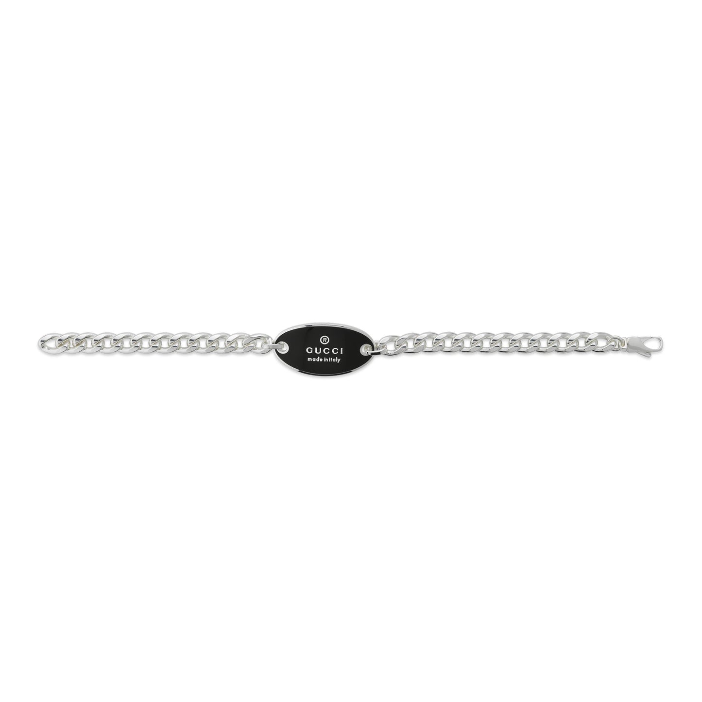 Gucci's Silver Trademark Tag Chain Bracelet