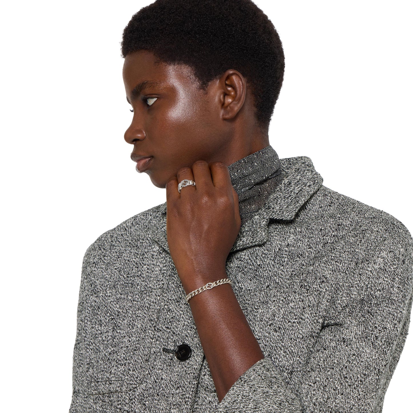 Gucci's Silver Interlocking GG Chain Bracelet