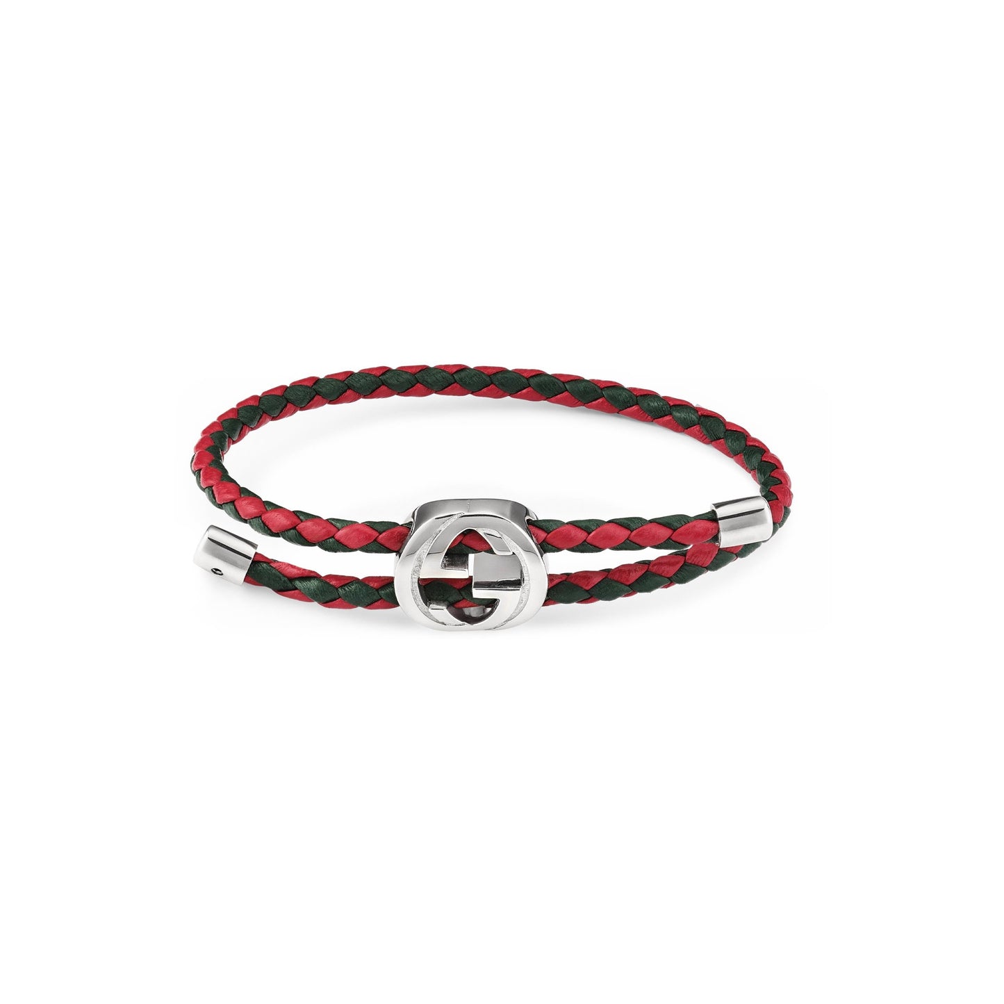 Gucci's Silver & Leather Braided Web Bracelet