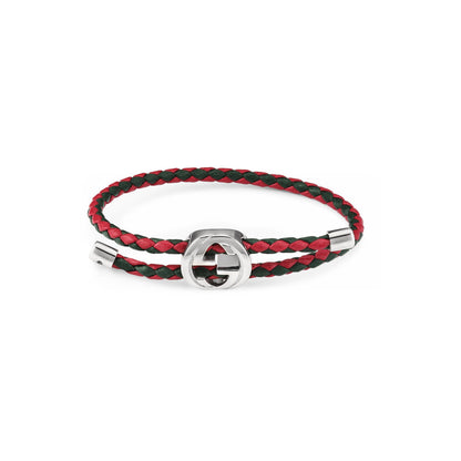 Gucci's Silver & Leather Braided Web Bracelet