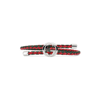 Gucci's Silver & Leather Braided Web Bracelet