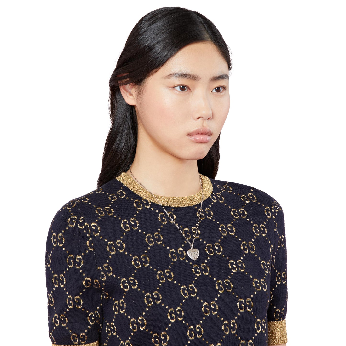 Gucci's Silver Blind for Love Aureco Necklace