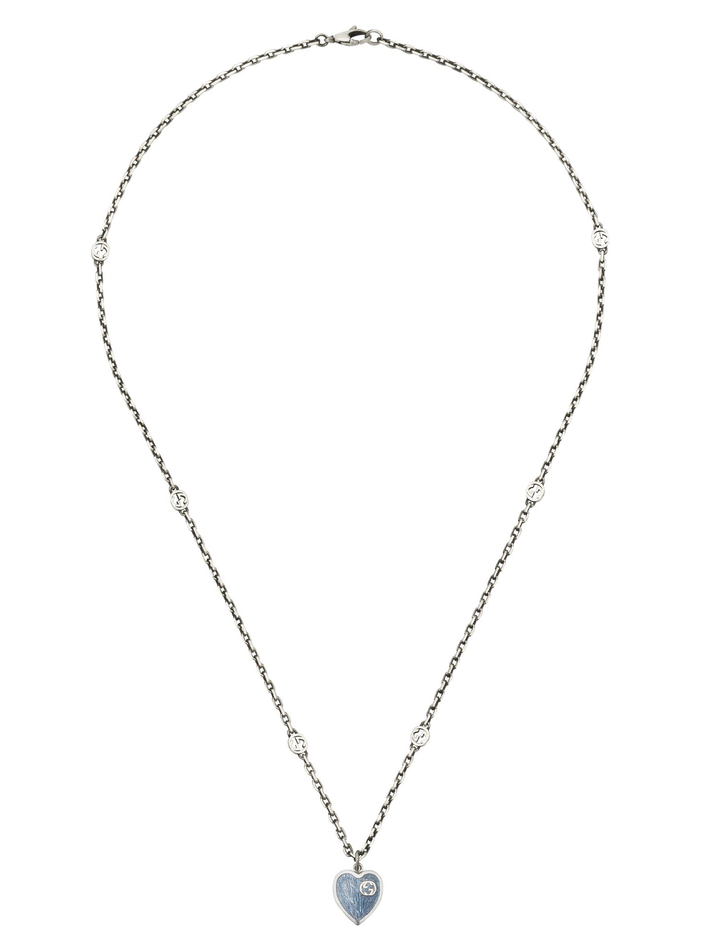 Gucci's Silver Heart Interlocking G Necklace