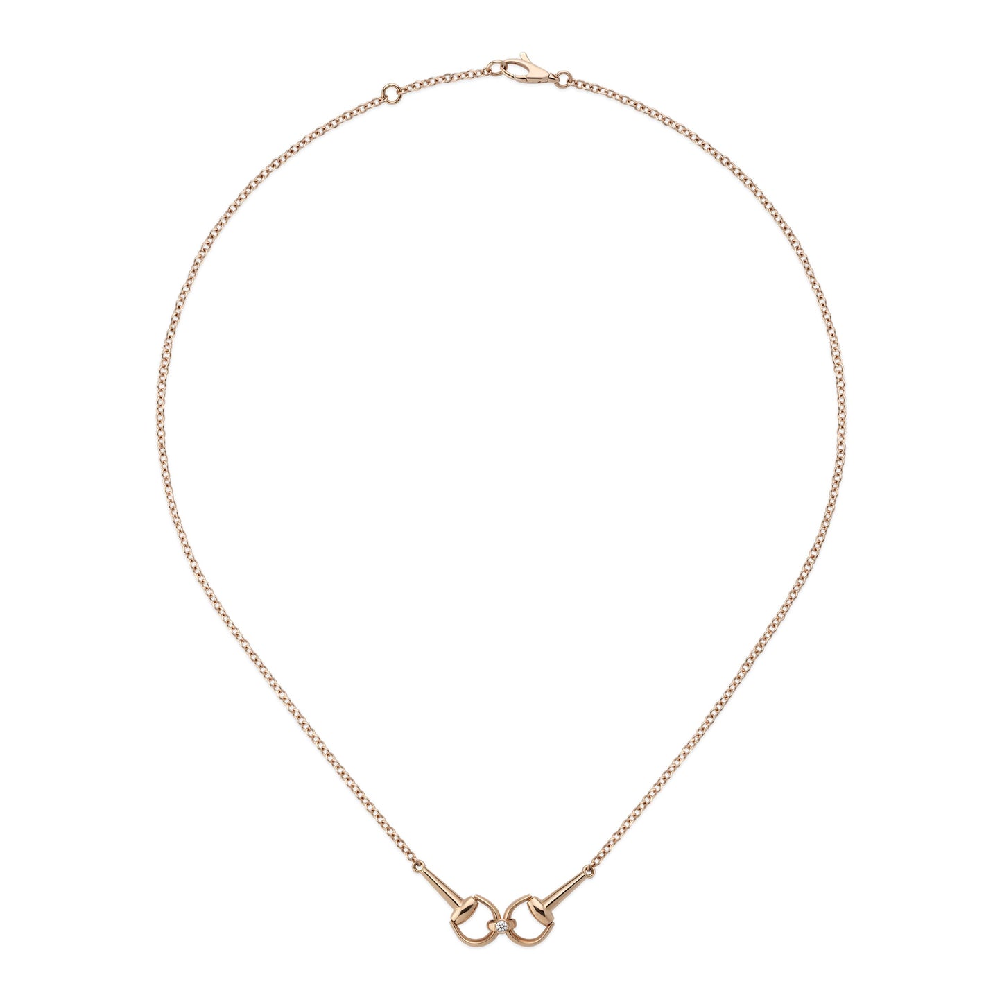 Gucci's 18K Rose Gold Horsebit Necklace