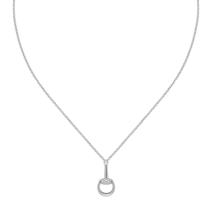 Gucci's 18K White Gold Horsebit Necklace