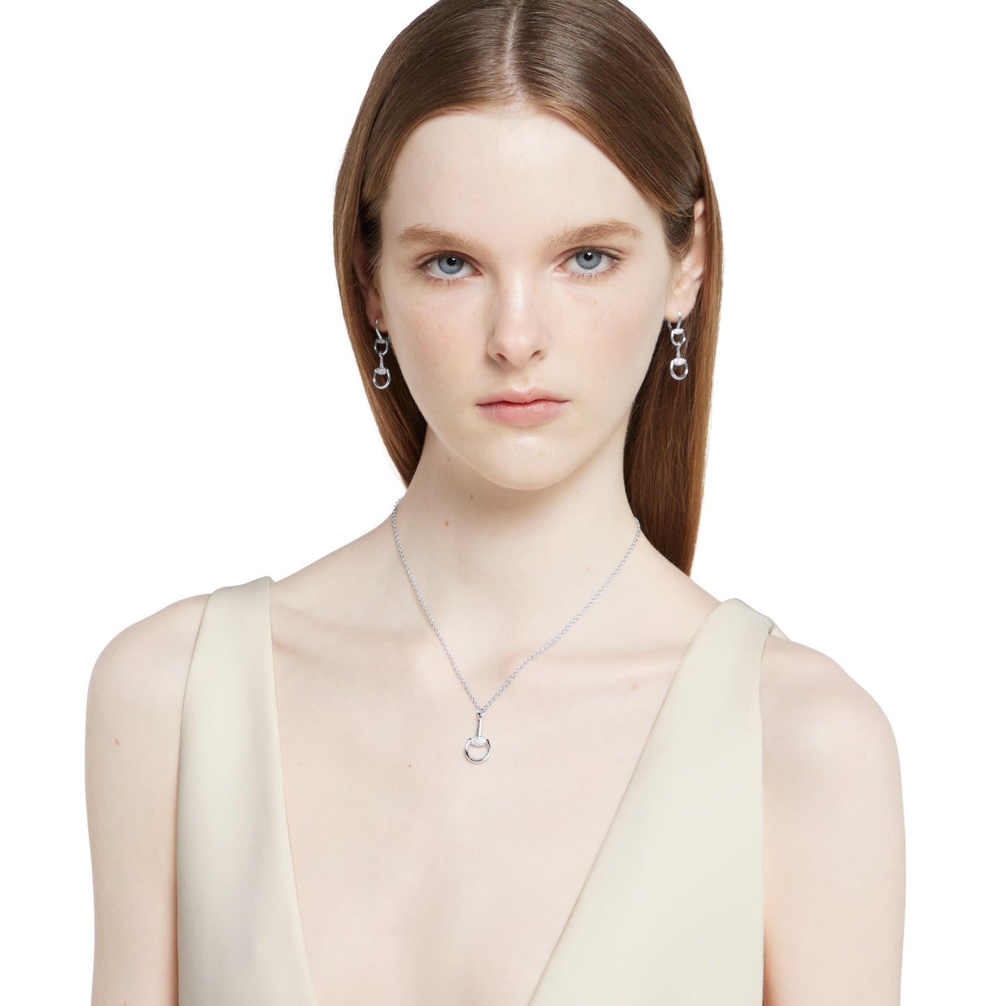 Gucci's 18K White Gold Horsebit Necklace