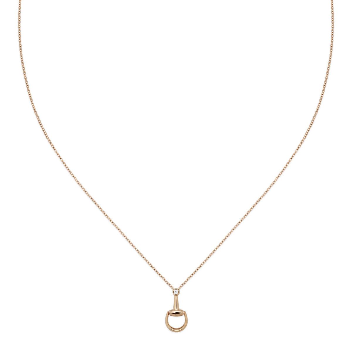 Gucci's 18K Rose Gold Horsebit Mini Necklace