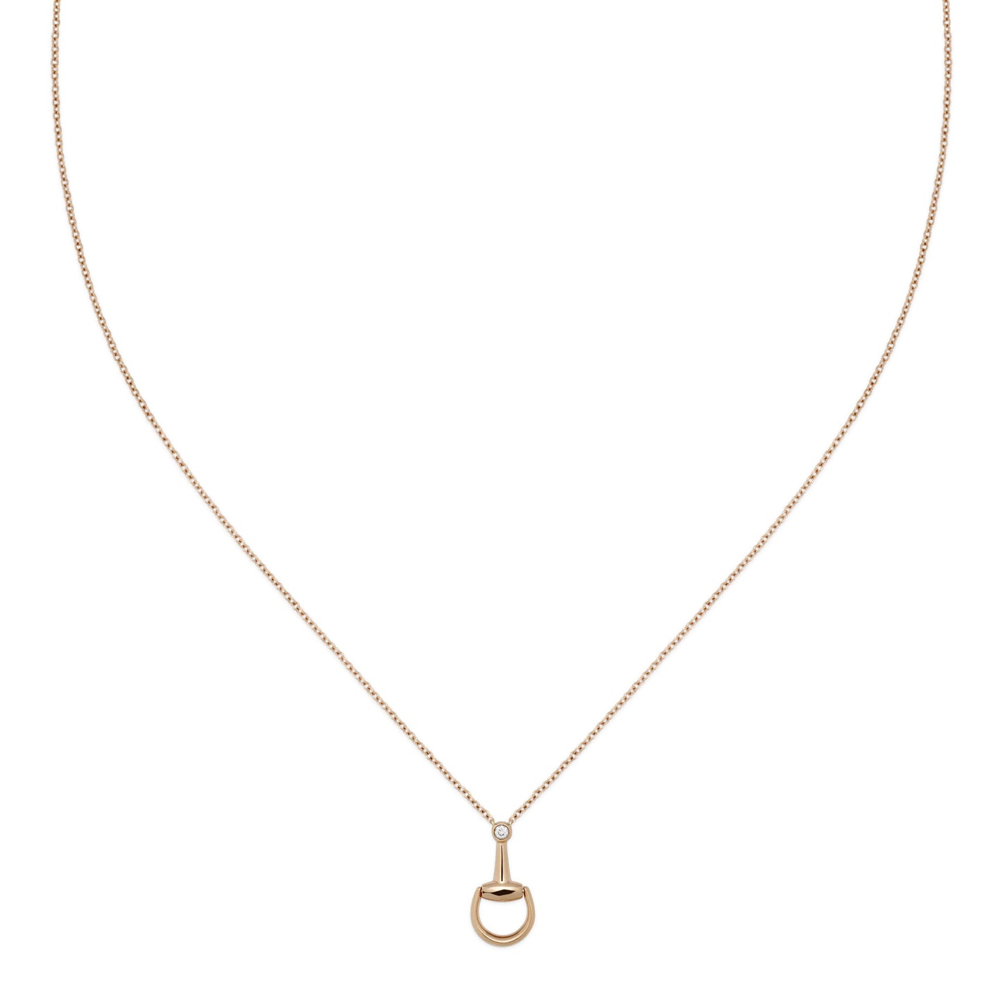 Gucci's 18K Rose Gold Horsebit Mini Necklace
