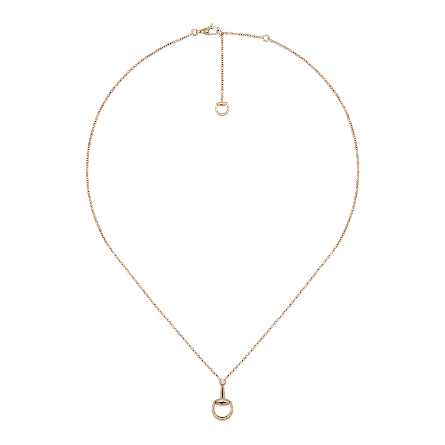 Gucci's 18K Rose Gold Horsebit Mini Necklace
