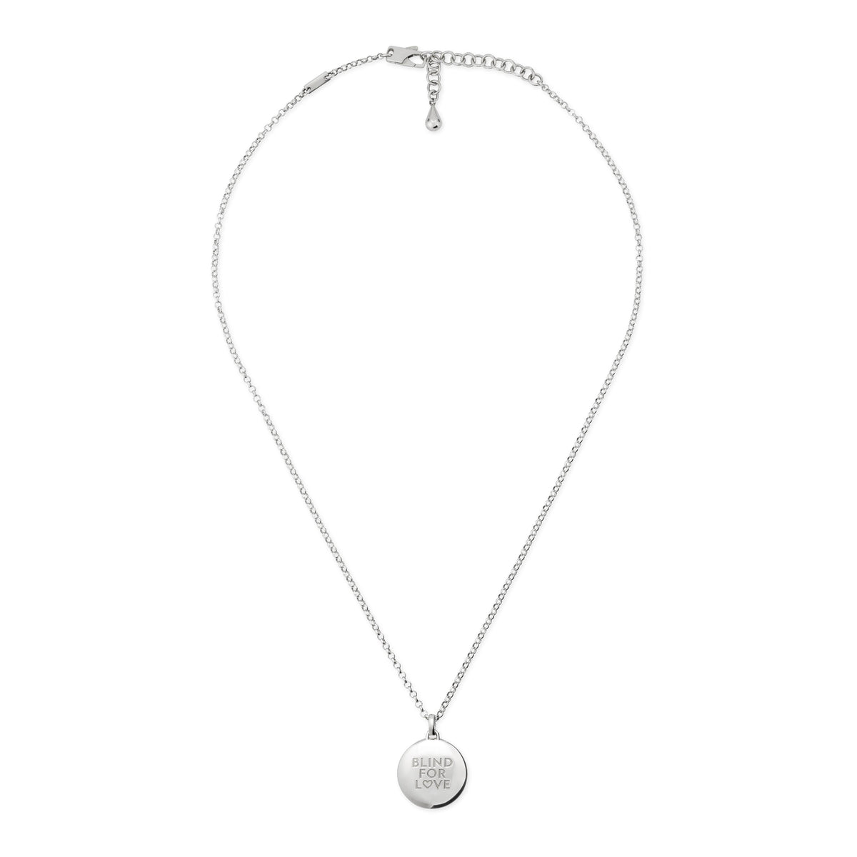 Gucci's Silver Blind for Love Necklace