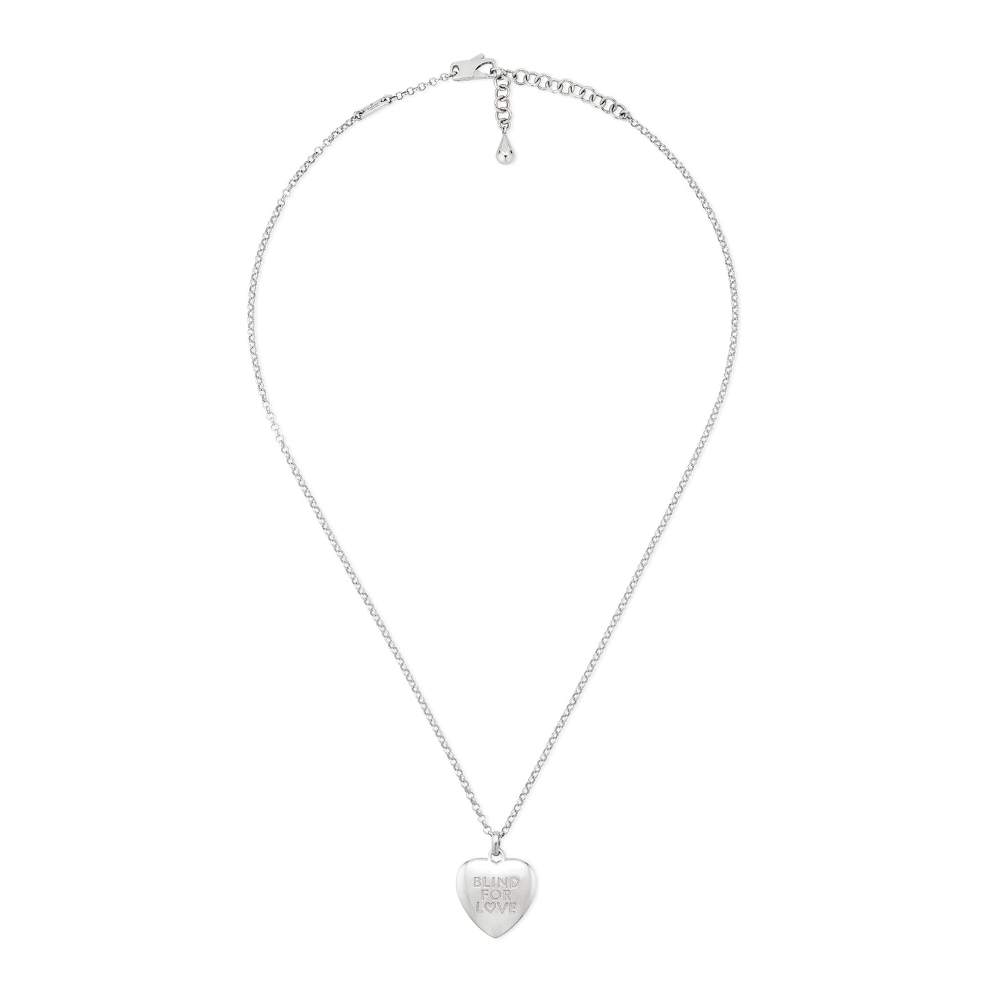 Gucci's Silver Blind for Love Necklace