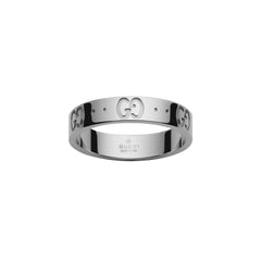 Gucci's 18K White Gold Icon GG Ring
