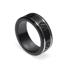 Gucci's 18K White Gold & Black Corundum Icon Ring