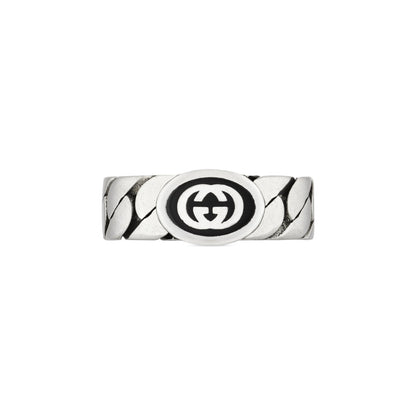 Gucci's Silver Interlocking G Gourmette Ring