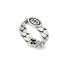 Gucci's Silver Interlocking G Gourmette Ring