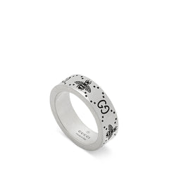 Gucci's Silver GG & Bee Ring