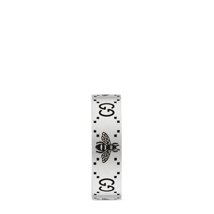 Gucci's Silver GG & Bee Ring
