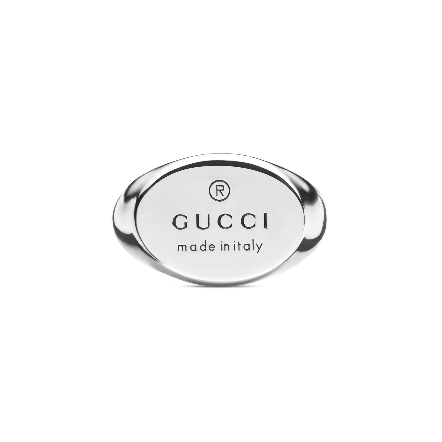 Gucci's Silver Trademark Oval Ring