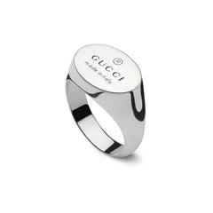 Gucci's Silver Trademark Oval Ring