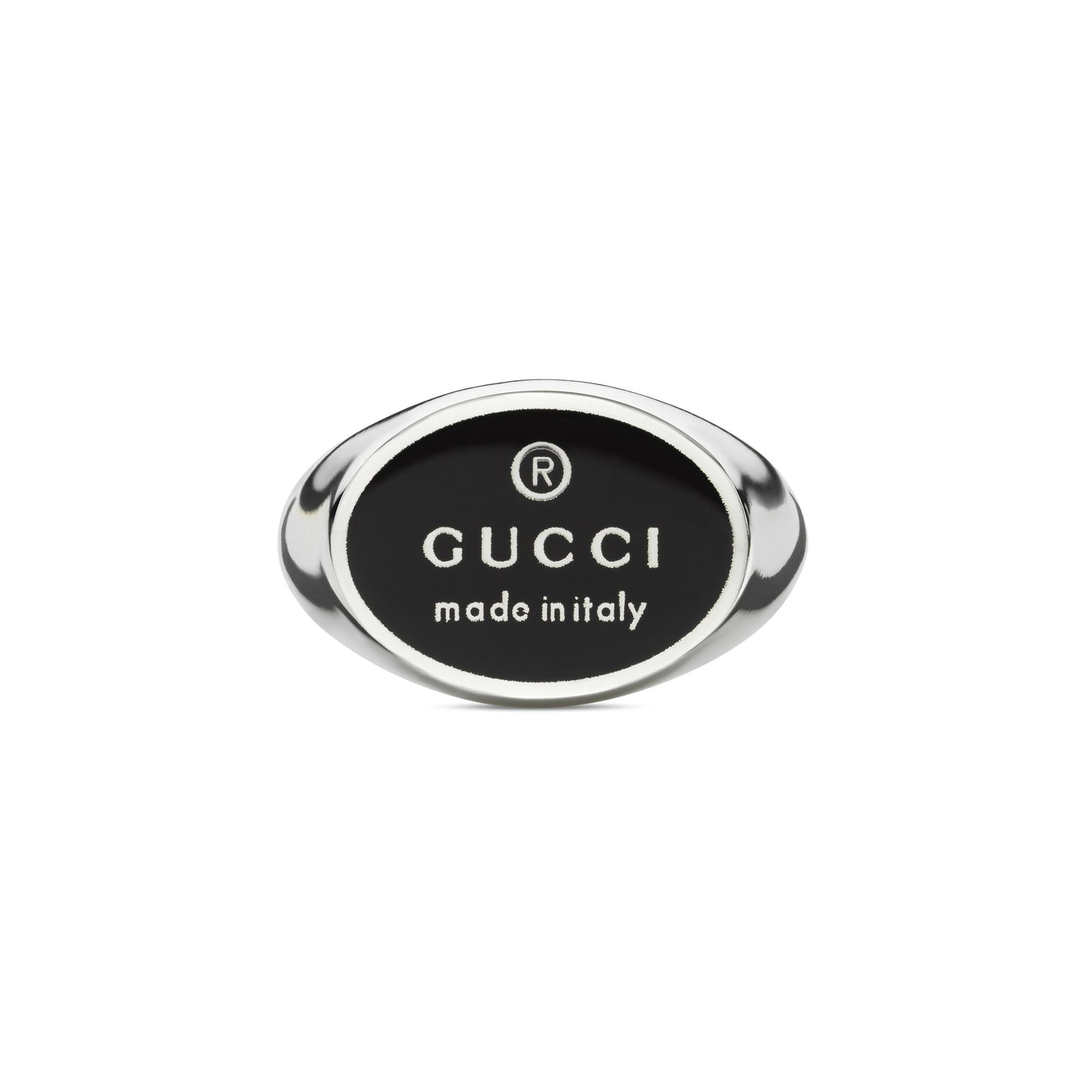 Gucci's Silver Trademark Oval Ring
