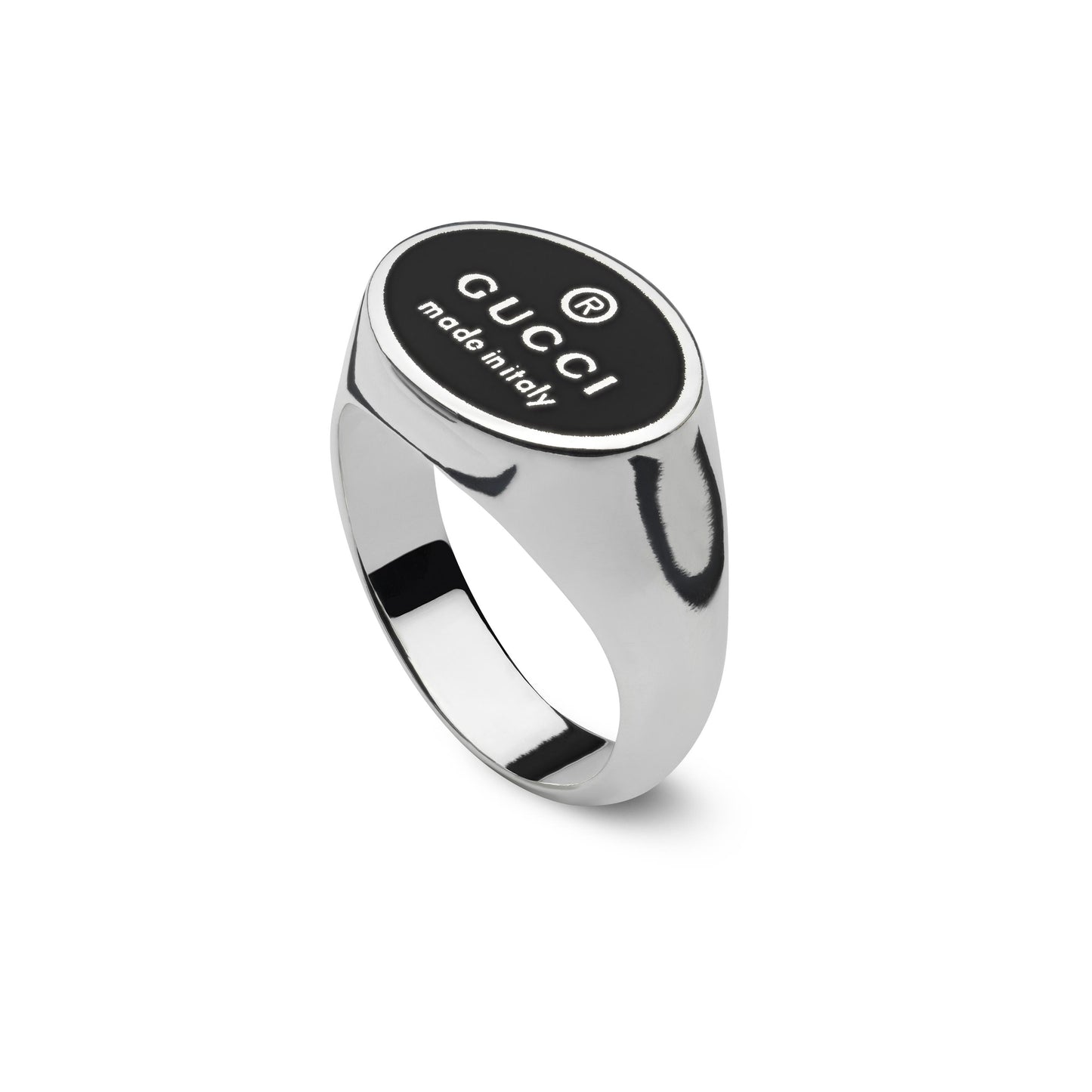 Gucci's Silver Trademark Oval Ring