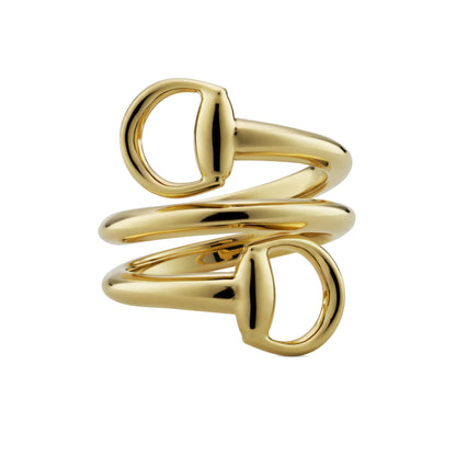 Gucci's 18K Yellow Gold Horsebit Contrarie Ring