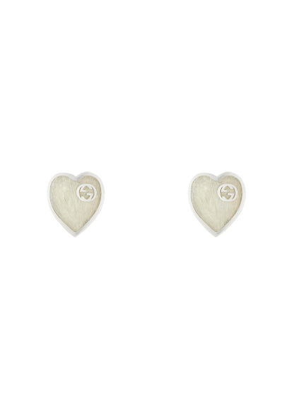 Gucci's Silver Heart Interlocking G Studs