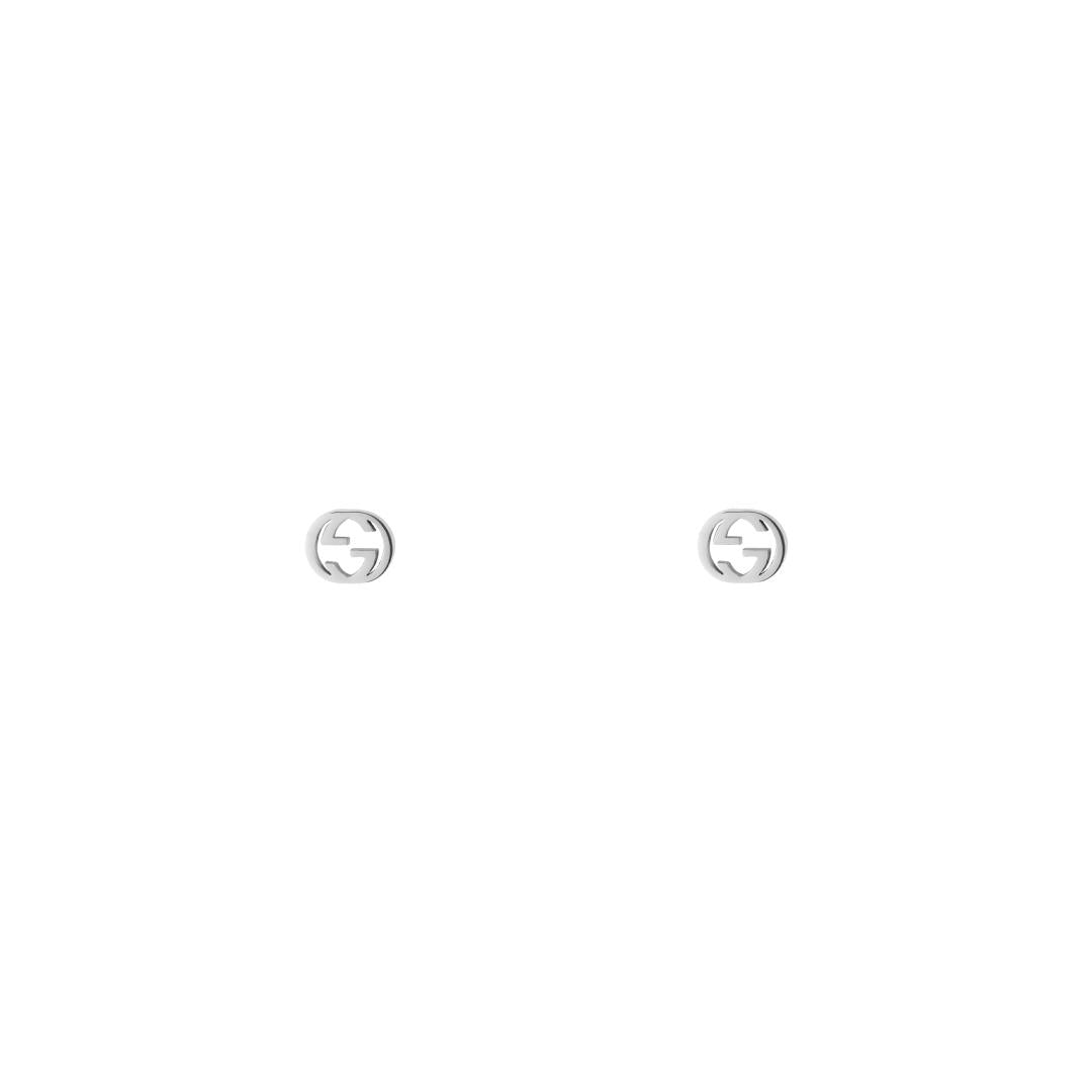 Gucci's 18K White Gold Interlocking G Studs
