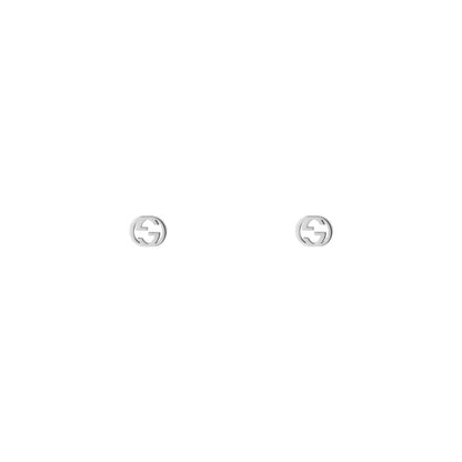Gucci's 18K White Gold Interlocking G Studs