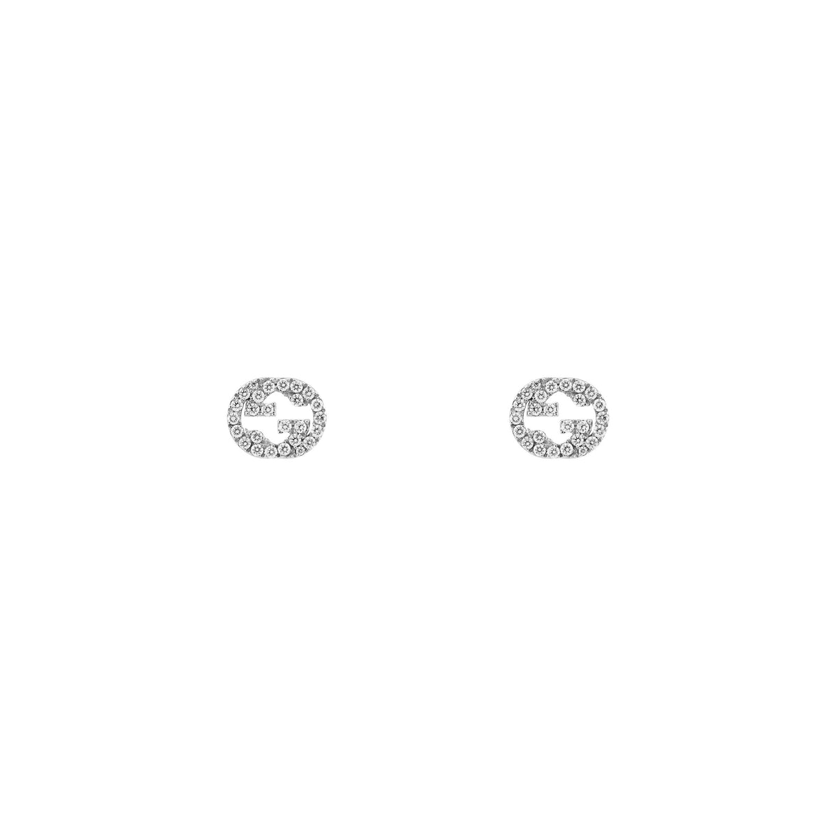 Gucci's 18K White Gold Interlocking G Studs
