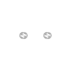 Gucci's 18K White Gold Interlocking G Studs