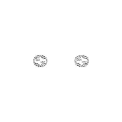 Gucci's 18K White Gold Interlocking G Studs