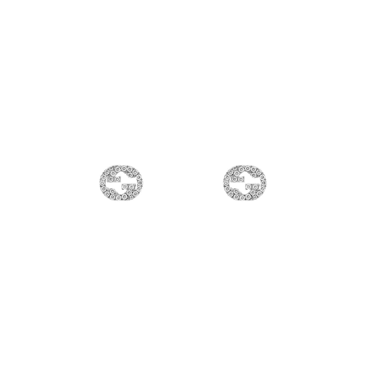 Gucci's 18K White Gold Interlocking G Studs
