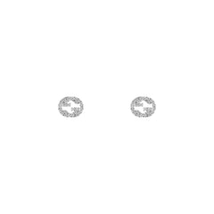 Gucci's 18K White Gold Interlocking G Studs