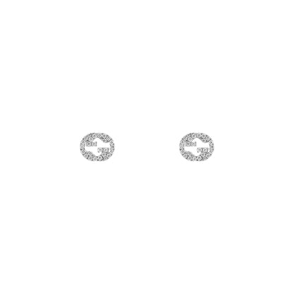 Gucci's 18K White Gold Interlocking G Studs