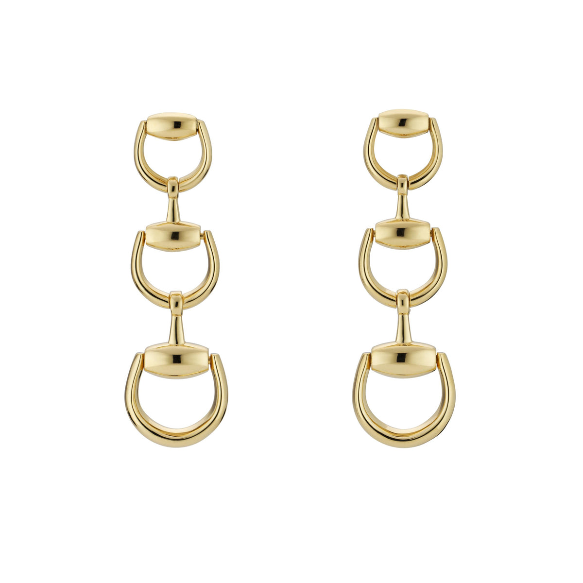 Gucci's 18K Yellow Gold Horsebit Drop Earrings