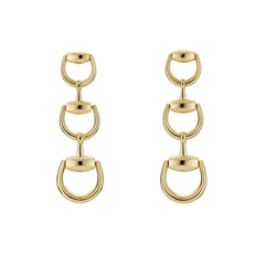 Gucci's 18K Yellow Gold Horsebit Drop Earrings