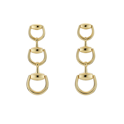 Gucci's 18K Yellow Gold Horsebit Drop Earrings