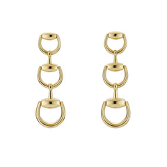 Gucci's 18K Yellow Gold Horsebit Drop Earrings