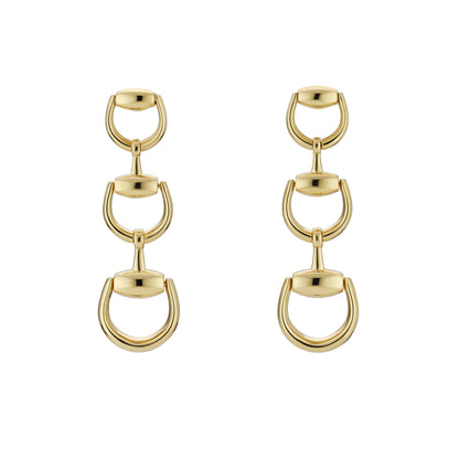 Gucci's 18K Yellow Gold Horsebit Drop Earrings
