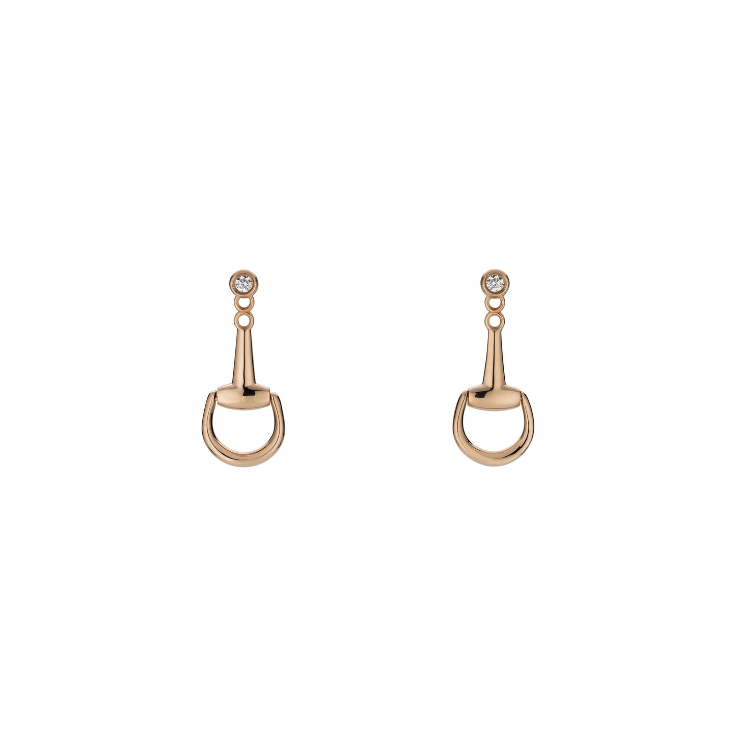 Gucci's 18K Rose Gold Horsebit Mini Drop Earrings